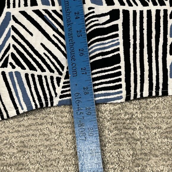 Ali Miles Top Shirt Womens Large Blue White Black Tunic 3/4 Sleeves Asymmetric - Picture 10 of 11